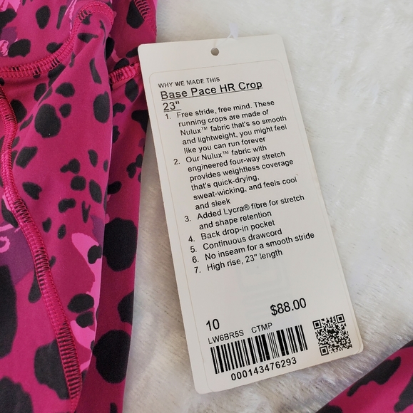 Lululemon Base Pace High-rise Crop 23" Cheetah Camo Magenta Purple Multi - Picture 4 of 13